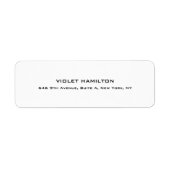 Elegant Eenvoudig Wit Professioneel Modern Etiket (Voorkant)
