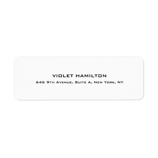 Elegant Eenvoudig Wit Professioneel Modern Etiket (Voorkant)
