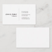 Elegant eenvoudig wit vlak modern visitekaartje (Voorkant / Achterkant)