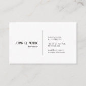 Elegant eenvoudig wit vlak modern visitekaartje (Voorkant)