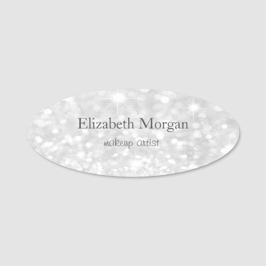 Elegant  Eenvoudig  Zilver Naamplaatje (Voorkant)