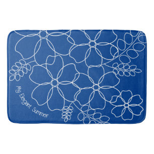 Elegant eenvoudig zomer bloemen patroon badmat