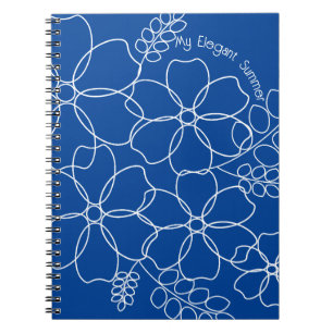 Elegant eenvoudig zomer bloemen patroon notitieboek