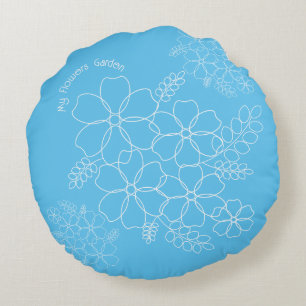Elegant eenvoudig zomer bloemen patroon rond kussen