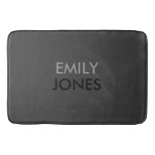 Elegant eenvoudig zwart en grijs gepersonaliseerd badmat (Voorkant)