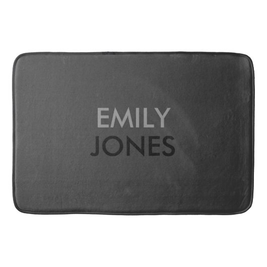 Elegant eenvoudig zwart en grijs gepersonaliseerd badmat (Voorkant)