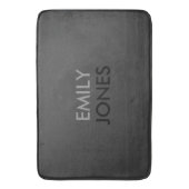 Elegant eenvoudig zwart en grijs gepersonaliseerd badmat (Voorkant Verticaal)