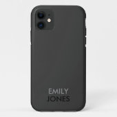 Elegant eenvoudig zwart en grijs gepersonaliseerd Case-Mate iPhone case (Achterkant)