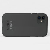 Elegant eenvoudig zwart en grijs gepersonaliseerd Case-Mate iPhone case (Achterkant (horizontaal))