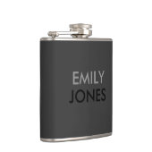 Elegant eenvoudig zwart en grijs gepersonaliseerd heupfles (Rechts)