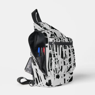 Elegant eenvoudig zwart en grijs sling bag