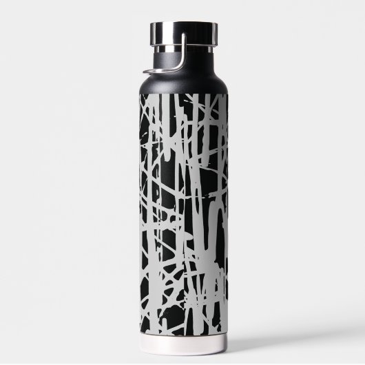 Elegant eenvoudig zwart en grijs waterfles (Rechts)
