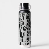 Elegant eenvoudig zwart en grijs waterfles (Achterkant)