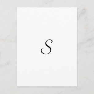 Elegant Eenvoudig Zwart en Wit Monogram Briefkaart