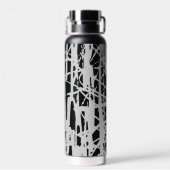 Elegant Eenvoudig Zwart & Grijs Waterfles (Achterkant)