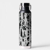 Elegant Eenvoudig Zwart & Grijs Waterfles (Voorkant)