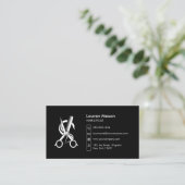 Elegant Eenvoudig Zwart Haarstylist Haardressoir Visitekaartje (Staand voorkant)