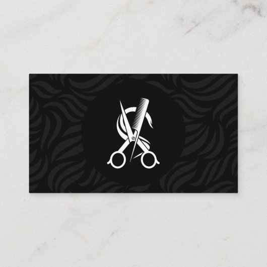 Elegant Eenvoudig Zwart Haarstylist Haardressoir Visitekaartje (Achterkant)