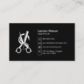 Elegant Eenvoudig Zwart Haarstylist Haardressoir Visitekaartje (Voorkant)