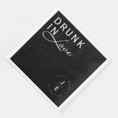 Elegant Eenvoudig Zwart Monogram Modern Chique Sch Servet (Hoek)