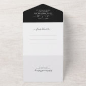 Elegant Eenvoudig Zwart Wit 2 Foto QR Code Bruilof All In One Uitnodiging (Buitenkant)