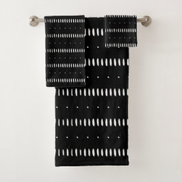 Elegant eenvoudig zwart-wit abstract patroon bad handdoek