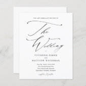 Elegant Eenvoudig Zwart-wit Budget Bruiloft (Voorkant / Achterkant)