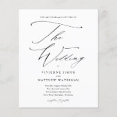 Elegant Eenvoudig Zwart-wit Budget Bruiloft (Voorkant)