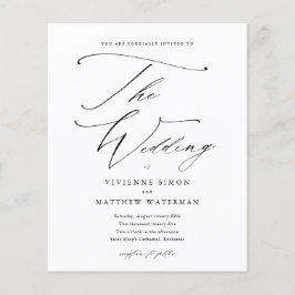 Elegant Eenvoudig Zwart-wit Budget Bruiloft