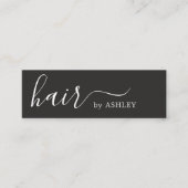 Elegant Eenvoudig Zwart Wit Haar Stylist Mini Visitekaartje (Voorkant)