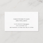 Elegant Eenvoudig Zwart Wit Haar Stylist Visitekaartje (Achterkant)