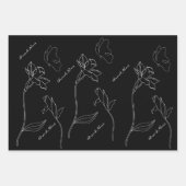 Elegant eenvoudig zwart-wit inpakpapier vel (Voorkant 2)