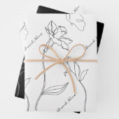 Elegant eenvoudig zwart-wit inpakpapier vel (In situ)