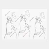 Elegant eenvoudig zwart-wit inpakpapier vel (Voorkant)