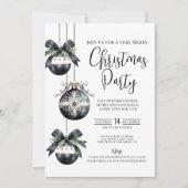 Elegant eenvoudig zwart wit kerstfeest kaart (Voorkant)