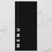 Elegant Eenvoudig Zwart Wit Klassiek Bruiloft Menu (Achterkant)