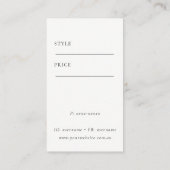 Elegant eenvoudig zwart wit Logo Prijs Label (Achterkant)