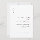 Elegant Eenvoudig Zwart & Wit Minimalistisch Huwel Kaart (Voorkant)