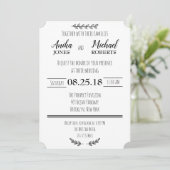 Elegant eenvoudig zwart-wit minimalistisch kaart (Staand voorkant)