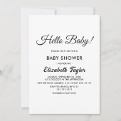 Elegant eenvoudig zwart-wit modern Baby shower Kaart (Voorkant)