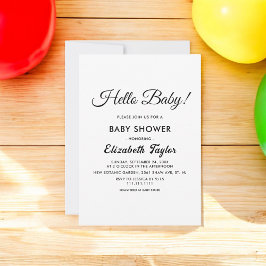 Elegant eenvoudig zwart-wit modern Baby shower Kaart