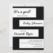 Elegant eenvoudig zwart-wit modern Baby shower Kaart (Voorkant)