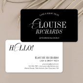 Elegant Eenvoudig Zwart & Wit Nostalgisch Haar Sch Visitekaartje