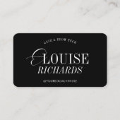 Elegant Eenvoudig Zwart & Wit Nostalgisch Haar Sch Visitekaartje (Voorkant)