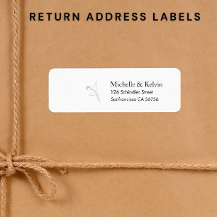 Elegant eenvoudig zwart wit retouradres label