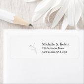 Elegant eenvoudig zwart wit retouradres label (Insitu)