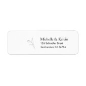 Elegant eenvoudig zwart wit retouradres label (Voorkant)