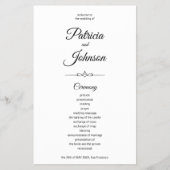 Elegant eenvoudig zwart-wit trouwprogramma flyer (Voorkant)