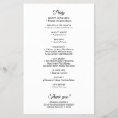 Elegant eenvoudig zwart-wit trouwprogramma flyer (Achterkant)