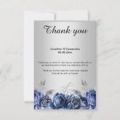 ELEGANT EENVOUDIGE BLAUWE VERSILVER DANK JE KAART (Voorkant)